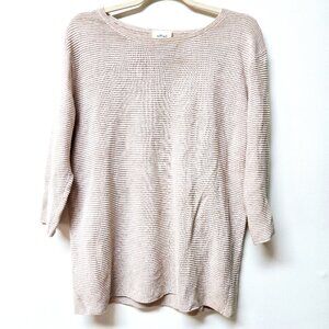 3/$35🫶 Wilfred Cream Ripped 3/4 Sleeve Sweater – Size XS, Viscose/Linen